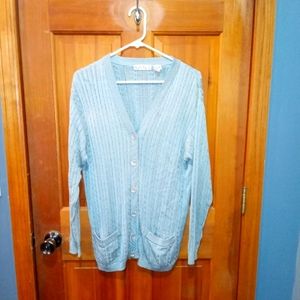 Montauk blue 100% knit silk sweater size M